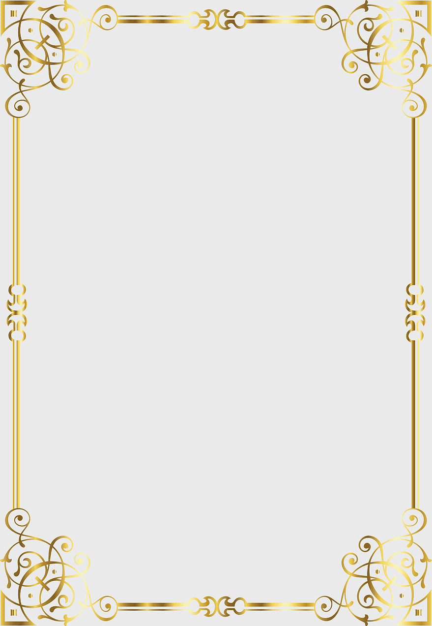 French gold border frame, high-definition decorative frame, gorgeous certificate border, digital frame design, ornate frame template, intricate border illustration, vintage frame element