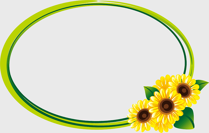 green sunflower border, floral frame design, round sunflower frame, vintage floral border, sunflower certificate frame, circular floral decoration, pixel art border