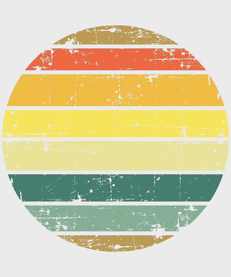 stripes design, vintage sunset, retro sun illustration, striped sun graphic, circular gradient art, nostalgic color palette, mid-century modern style, png