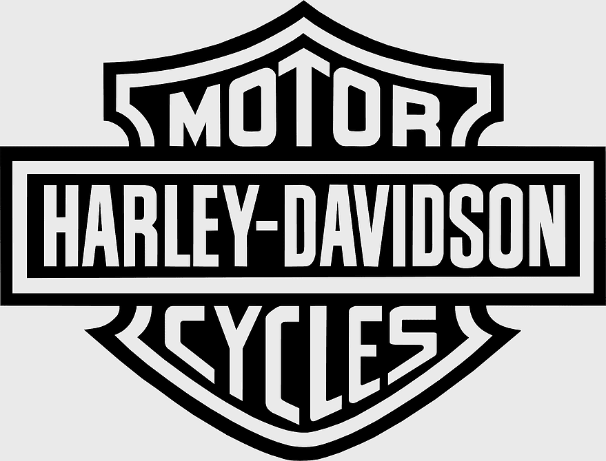 Harley-Davidson logo, black and white motorcycle emblem, harley davidson brand symbol, monochrome bike design, vintage motorcycle badge, classic motorbike insignia, iconic biker logo