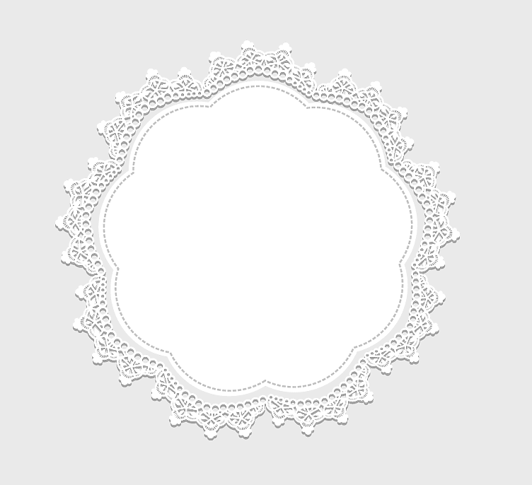 lace border frame, white lace decoration, three-dimensional lace design, ornate lace pattern, vintage lace motif, elegant lace trim, circular lace embellishment