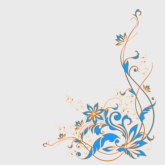 Continental Corner design, blue floral corner, decorative corner border, European floral pattern, vintage corner art, ornate corner illustration, elegant corner embellishment