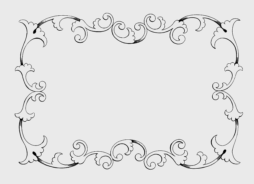vintage border frame, classic calligraphy ornament, monochrome line art, black and white vintage design, elegant decorative frame, ornate swirl border, antique frame illustration
