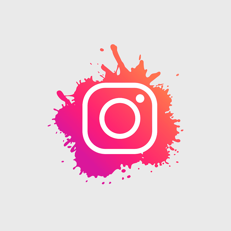 Instagram logo, splatter design, colorful gradient, social media icon, creative graphic, digital art, png Instagram logo, splatter design, colorful gradient, social media icon, creative graphic, digital art, png