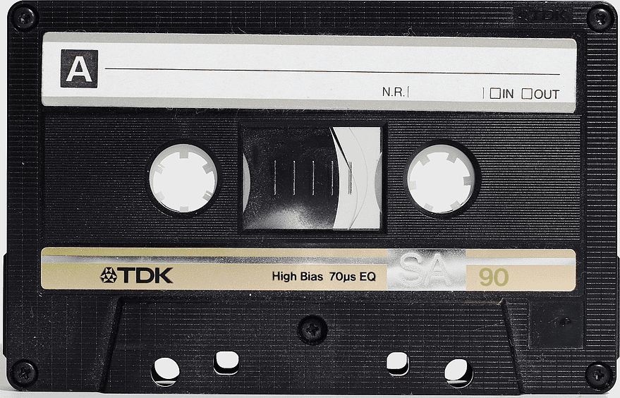 TDK high bias cassette tape, Compact Cassette audio recording, 70ps EQ sound reproduction, black and gray audio cassette, vintage music storage, retro audio technology, analog sound media TDK high bias cassette tape, Compact Cassette audio recording, 70ps EQ sound reproduction, black and gray audio cassette, vintage music storage, retro audio technology, analog sound media