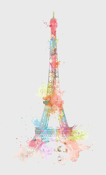 Eiffel Tower watercolor art, retro Paris monument illustration, colorful Eiffel Tower painting, lovely vintage pattern, French landmark artwork, artistic Parisian tower, romantic travel drawing