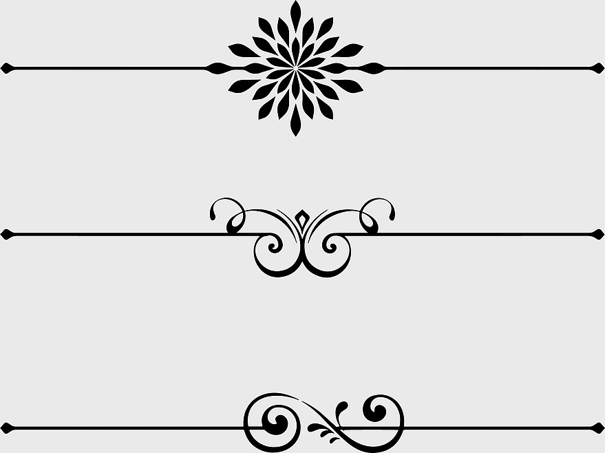 Ornamental Flourish, Decorative Scroll, Floral Separator, Certificate Ornament, Elegant Design, Vintage Elements, Artistic Borders, png