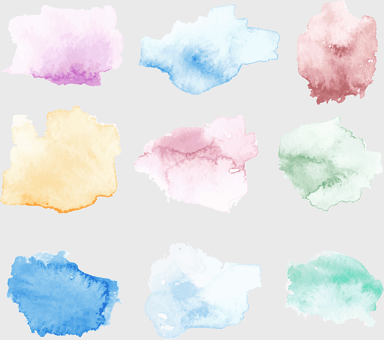 watercolor brush strokes, assorted-color watercolor splotches, blooming watercolor effects, purple and blue watercolor, watercolor texture patterns, artistic watercolor backgrounds, soft watercolor hues