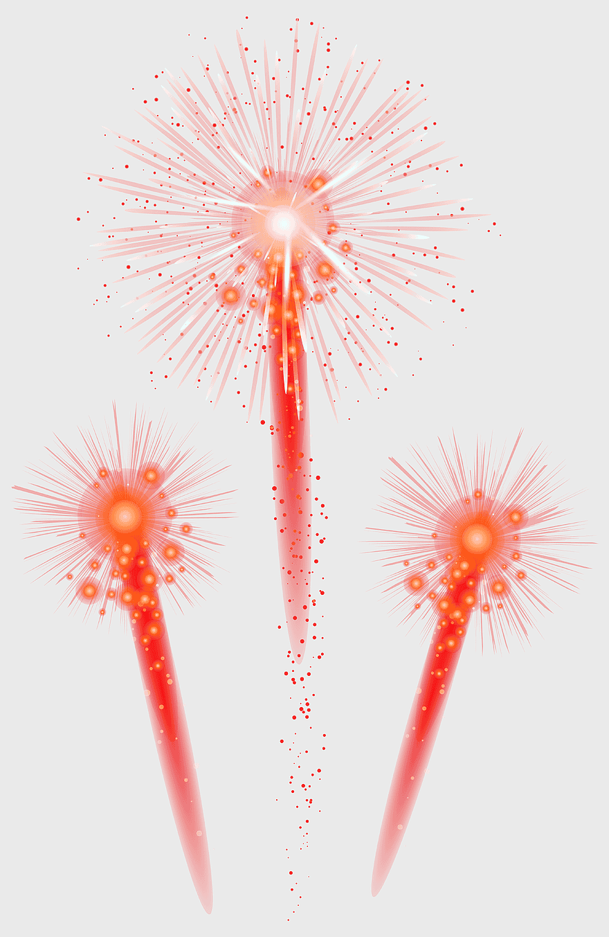 orange fireworks illustration, watercolor fireworks art, new year's fireworks display, explosive fireworks effects, festive firecracker designs, celebratory sky bursts, vibrant holiday pyrotechnics