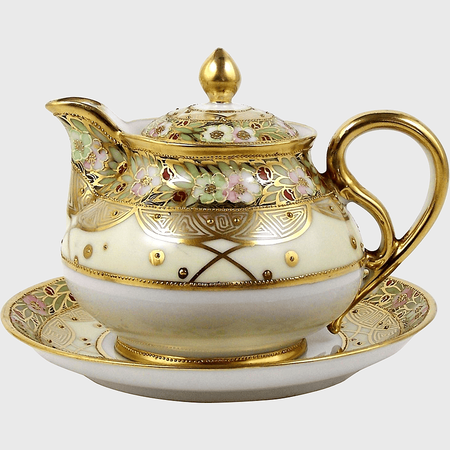 Noritake porcelain teapot, gold-accented tableware, floral design saucer, elegant tea set, vintage ceramic decor, fine bone china collection, luxury drinkware set Noritake porcelain teapot, gold-accented tableware, floral design saucer, elegant tea set, vintage ceramic decor, fine bone china collection, luxury drinkware set
