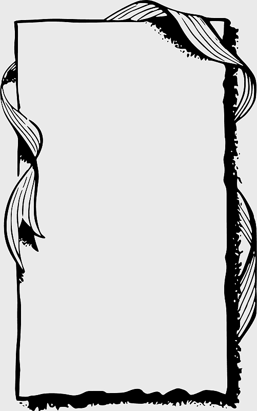 black and white frames, ribbon border design, monochrome artwork, decorative molding, vintage silhouette art, minimalist line art, elegant border patterns