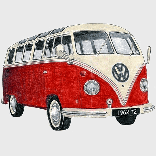 red and white Volkswagen Combi, Volkswagen Type 2 illustration, vintage Volkswagen van, cartoon car design, classic VW bus art, retro travel vehicle, illustrated camper van red and white Volkswagen Combi, Volkswagen Type 2 illustration, vintage Volkswagen van, cartoon car design, classic VW bus art, retro travel vehicle, illustrated camper van