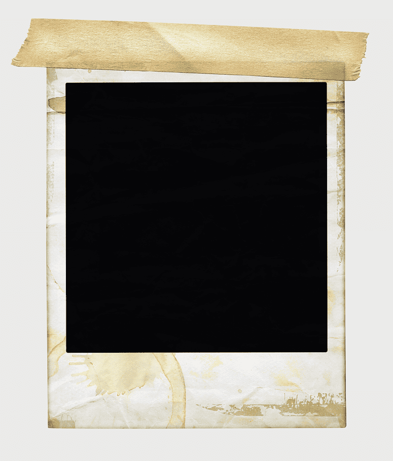 Polaroid frame, instant camera, adhesive tape decoration, Polaroid Corporation design, vintage frame, retro camera aesthetic, instant film border