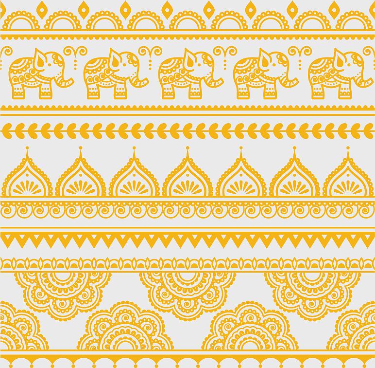 Thai elephant retro pattern, mandala pattern illustration, henna mehndi tattoo design, decorative geometric frame, ornamental elephant art, cultural pattern motifs, vintage floral borders