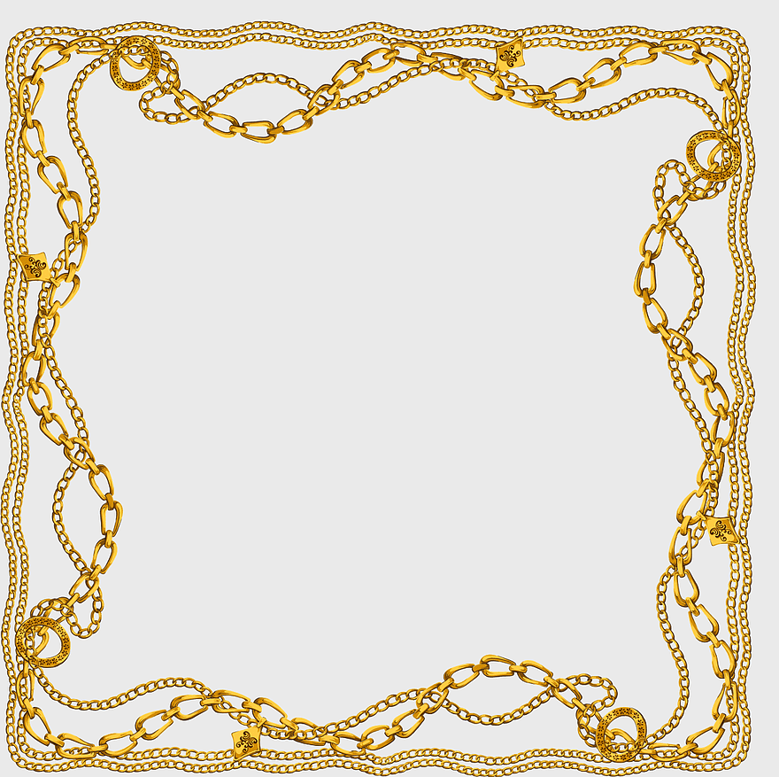gold-colored chain frame, vintage border frame, certificate chain border, gold rectangle frame, ornate chain design, decorative frame border, elegant gold frame
