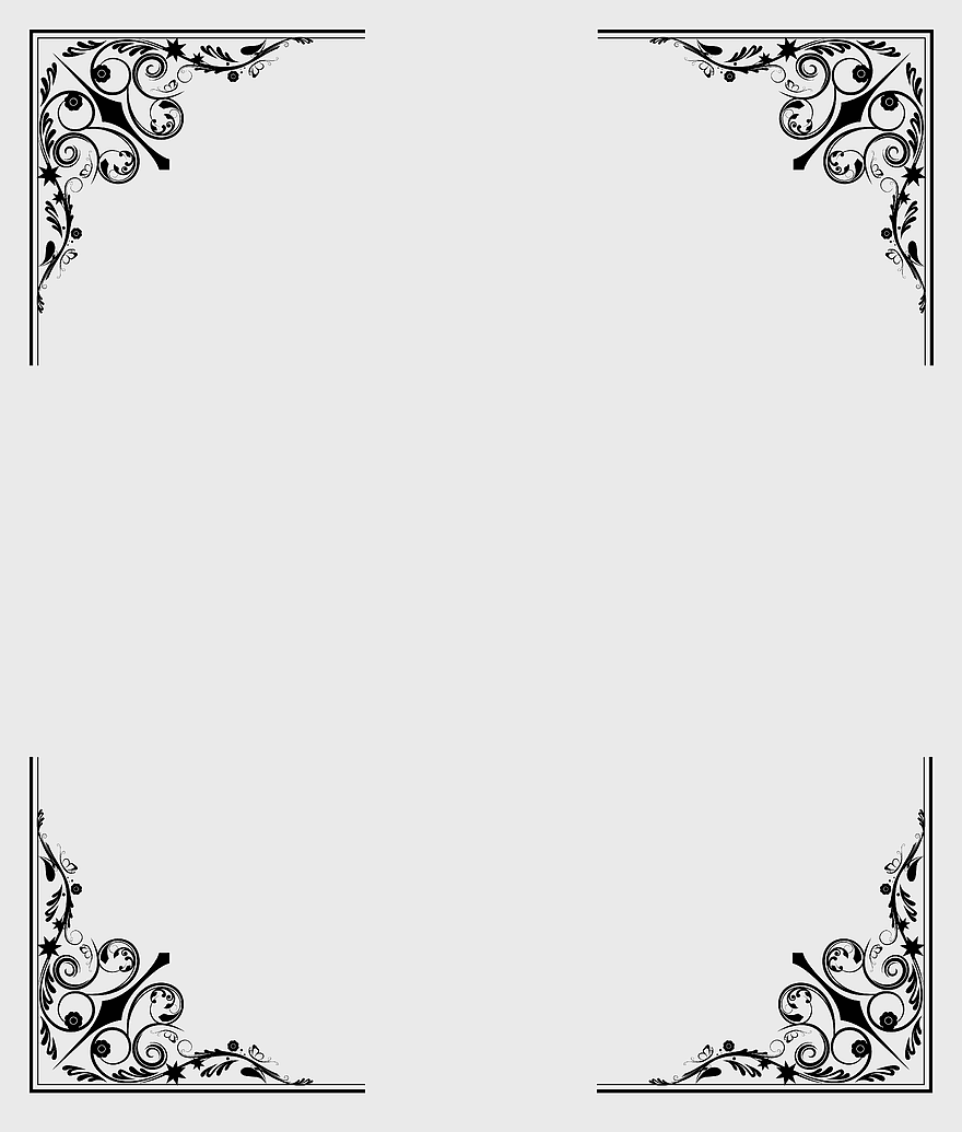 Victorian corner frame, Art Deco border design, vintage decorative elements, ornate corner embellishments, classic frame accents, elegant design motifs, antique corner details, png