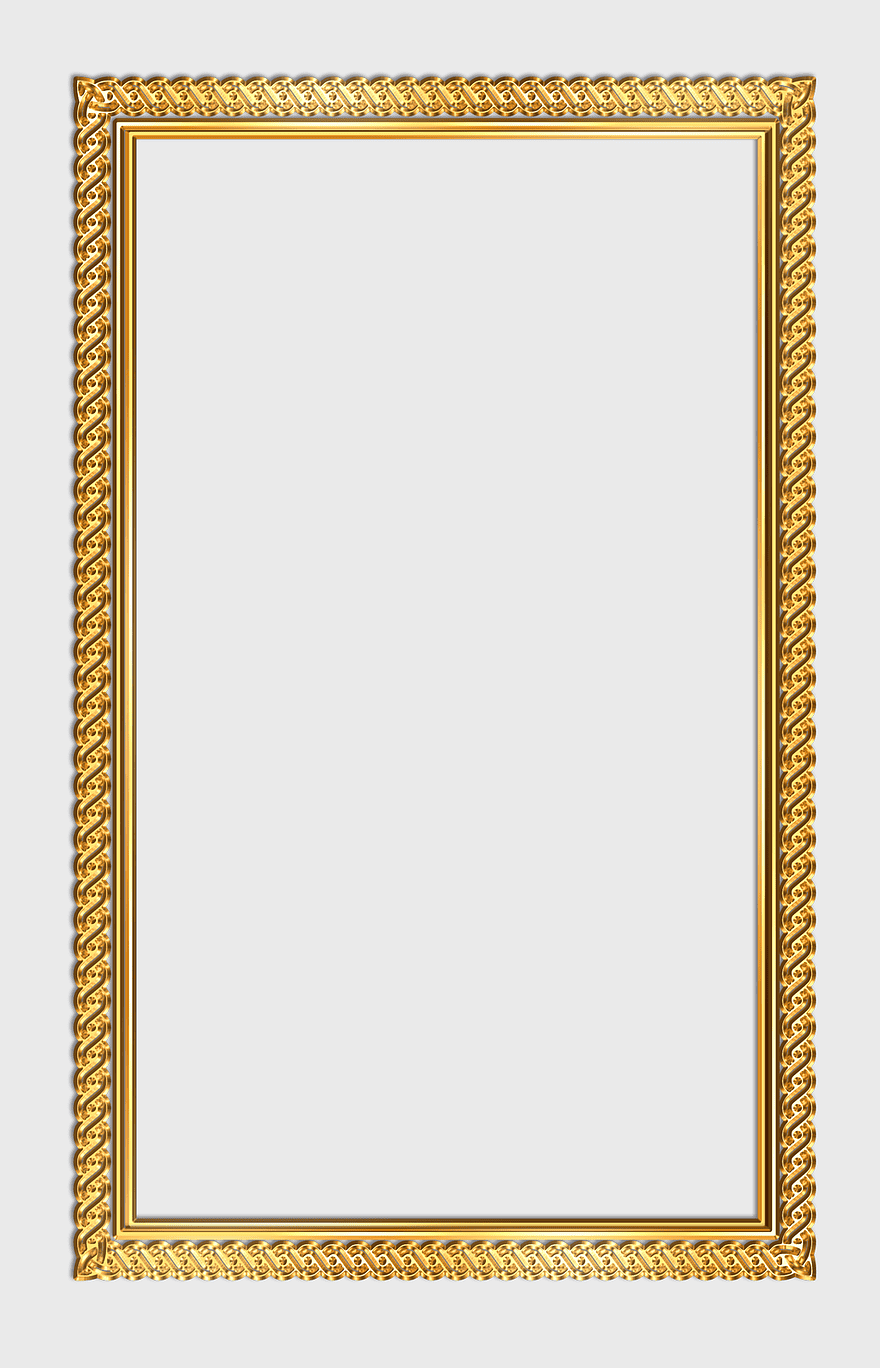 gold rectangular frame, decorative border, empty frame, classical ornament, vintage art frame, elegant design element, ornate border
