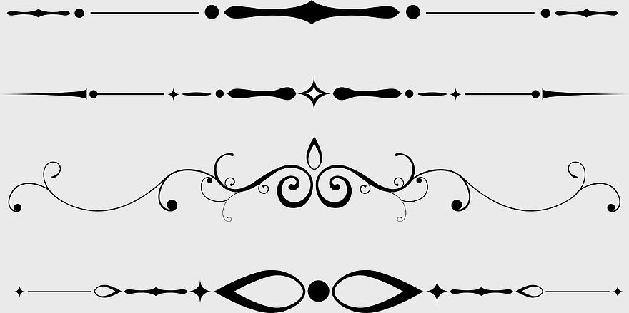 text dividers set, decorative line art, ornamental dividers, graphic elements, elegant design elements, digital illustration borders, vintage style separators, png