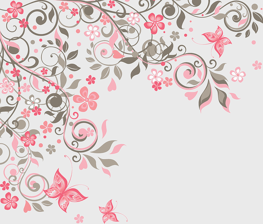 pink floral border, butterfly flower design, watercolor flower arrangement, corner floral decoration, floral art print, springtime floral motifs, decorative floral elements