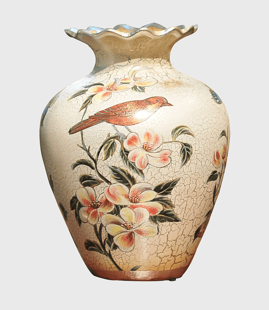Ceramic Vase with Bird Design, Stylish Flower Vase, Porcelain Decorative Vase, Crackle Glaze Vase, Hand-Painted Floral Pottery, Ornamental Ceramic Urn, Vintage Ceramic Artwork Ceramic Vase with Bird Design, Stylish Flower Vase, Porcelain Decorative Vase, Crackle Glaze Vase, Hand-Painted Floral Pottery, Ornamental Ceramic Urn, Vintage Ceramic Artwork