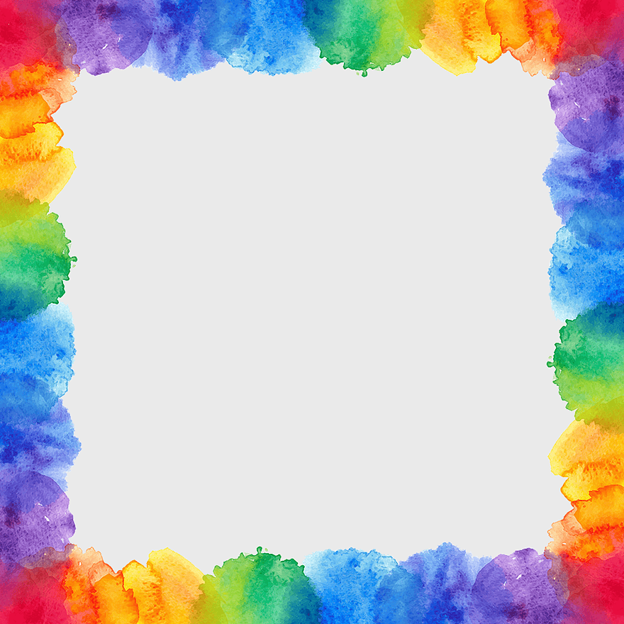 rainbow frame, color gradient border, hand-painted frame, decorative halo, watercolor frame, art border, vibrant design