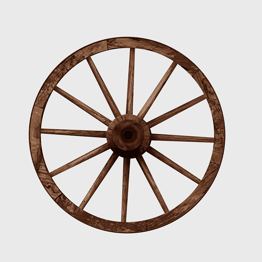 brown wooden wagon wheel, traditional wooden wheel, covered wagon wheel decorative arts, garden ornament wooden wheel, rustic wooden wheel decor, vintage cart wheel, antique wooden spoke wheel