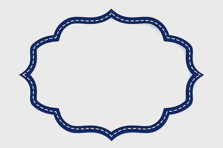 blue ornate frame, electric blue rectangle frame, white background frame, azul marco design, decorative border illustration, elegant label outline, vintage page layout element