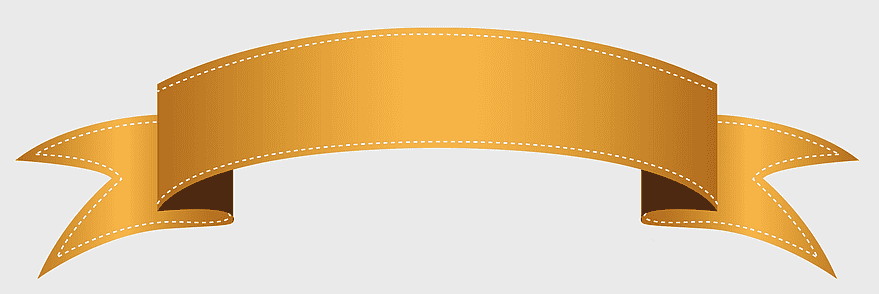 orange banner, brown ribbon, web banner, ribbons and banners, decorative label, vintage design, festive decoration