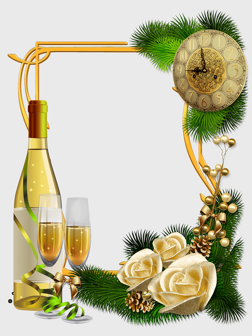 New Year's Day Champagne Frame, Christmas Floral Decoration, New Year's Eve Party Frame, New Year Champagne Celebration, Festive Holiday Borders, Winter Holiday Montage, Elegant Christmas Ornaments New Year's Day Champagne Frame, Christmas Floral Decoration, New Year's Eve Party Frame, New Year Champagne Celebration, Festive Holiday Borders, Winter Holiday Montage, Elegant Christmas Ornaments