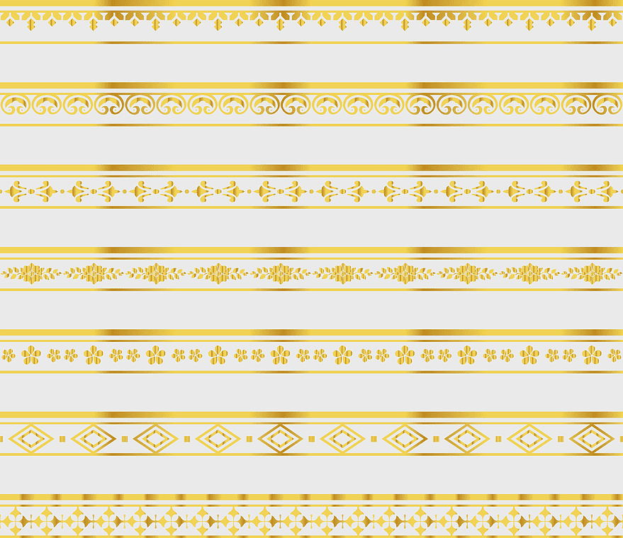 delicate gold lace border, gold curtain print illustration, decorative motifs, yellow angle pattern, vintage ornamental design, elegant border patterns, intricate gold embellishments