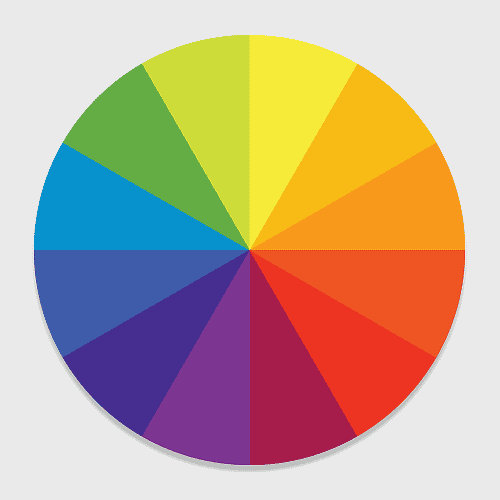 color wheel illustration, primary color circle, color theory diagram, web color picker, rainbow spectrum chart, artistic color palette, digital color wheel