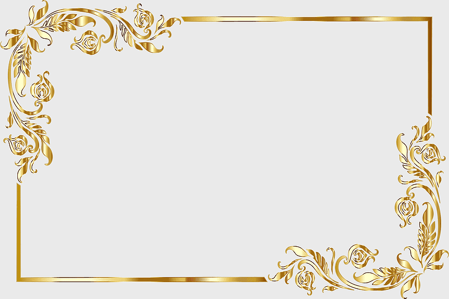 Gold frame, floral border, decorative line art, ornamental flourish, vintage design, elegant embellishment, intricate pattern, png Gold frame, floral border, decorative line art, ornamental flourish, vintage design, elegant embellishment, intricate pattern, png
