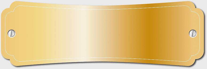 gold logo plate, yellow metal sign, decorative metal nameplate, famous brand logo, premium metal tags, elegant product design, luxury brand emblem
