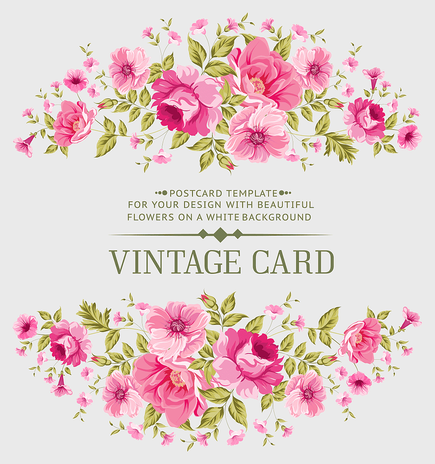 Pink flowers vintage card, symmetric floral invitations, watercolor rose bouquet, magenta floral design, elegant floral arrangements, romantic greeting cards, botanical illustration art Pink flowers vintage card, symmetric floral invitations, watercolor rose bouquet, magenta floral design, elegant floral arrangements, romantic greeting cards, botanical illustration art