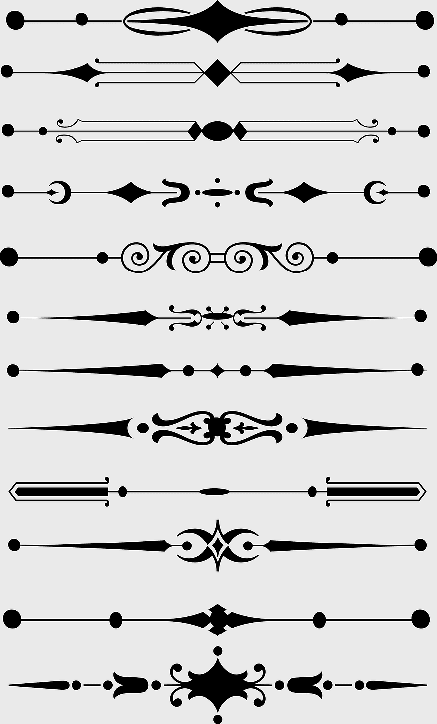 Celtic dividers, calligraphy flourishes, filigree accents, scroll borders, decorative elements, ornamental designs, vintage embellishments, png