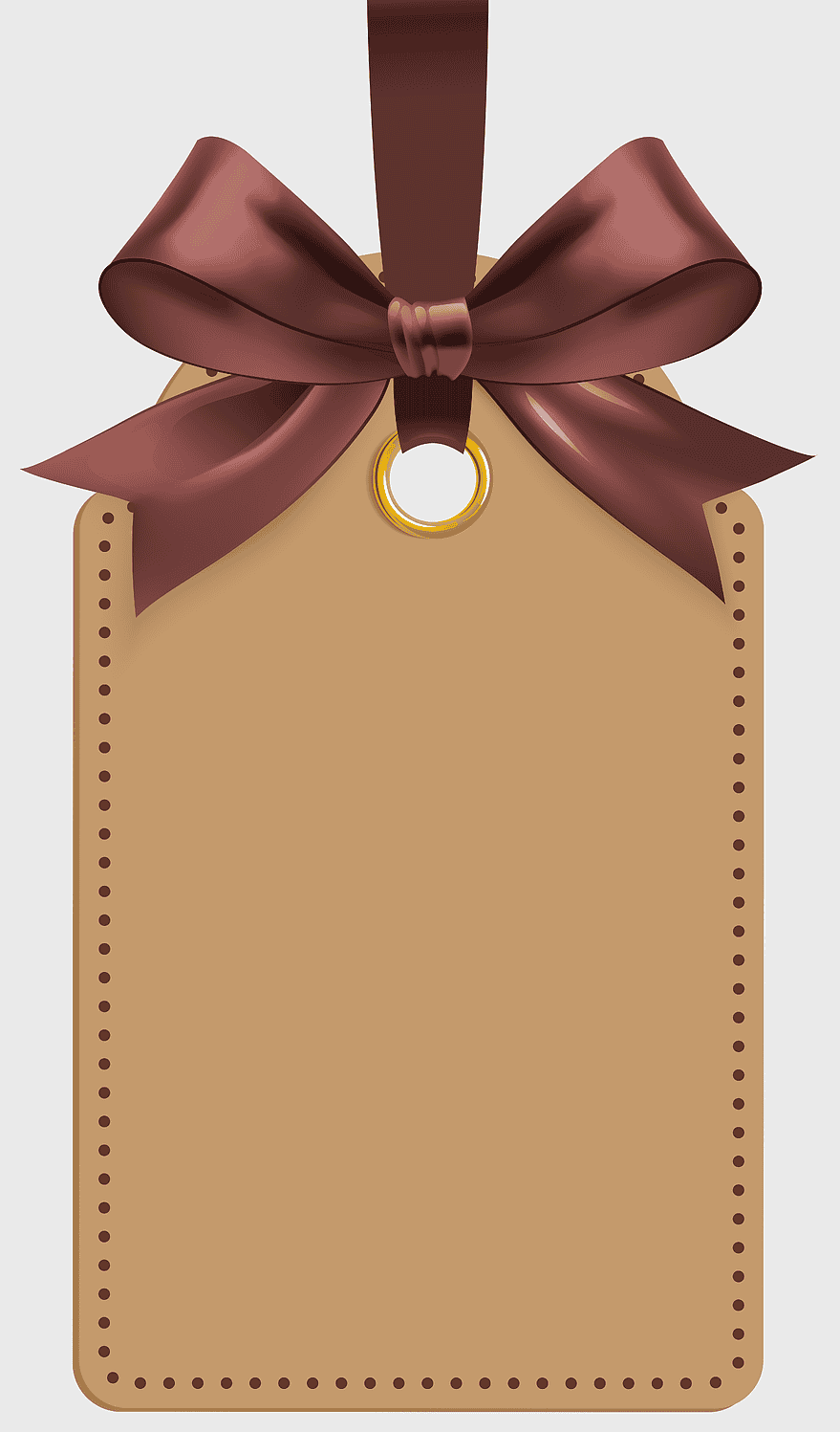 brown label with bow, label tag template, product badge design, ribbon label illustration, gift tag design, decorative label art, vintage label style