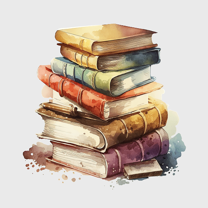 watercolor books, cartoon books, stack of books, vintage books, illustrated literature, educational resources, reading materials, png watercolor books, cartoon books, stack of books, vintage books, illustrated literature, educational resources, reading materials, png