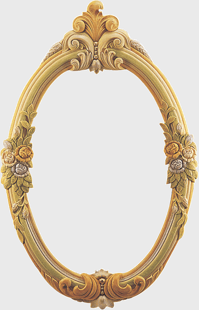 oval brown floral frame, gold leaf mirror frame, decorative arts molding, gaudi decor mirror, antique wall mirror, ornate brass frame, vintage polyurethane frame