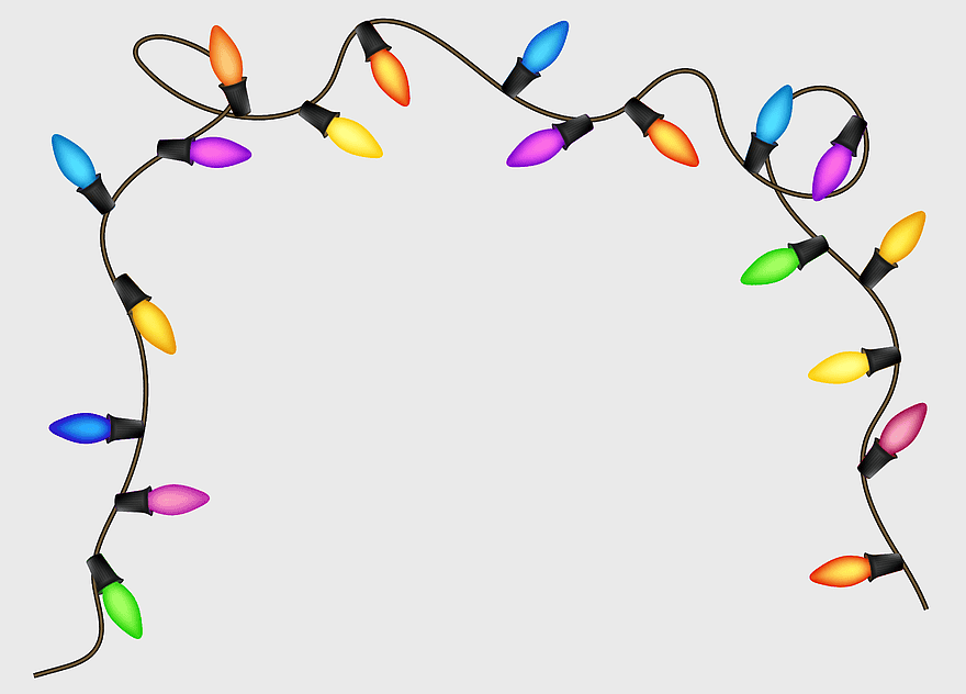 Christmas lights, Christmas ornament, holiday decorations, festive lighting, seasonal artwork, colorful string lights, winter holiday decor