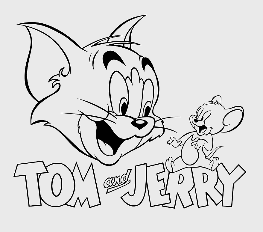 Tom and Jerry coloring book, black and white cartoon drawing, cat and mouse characters, monochrome line art, classic animation duo, playful animal interaction, vintage comic illustration Tom and Jerry coloring book, black and white cartoon drawing, cat and mouse characters, monochrome line art, classic animation duo, playful animal interaction, vintage comic illustration