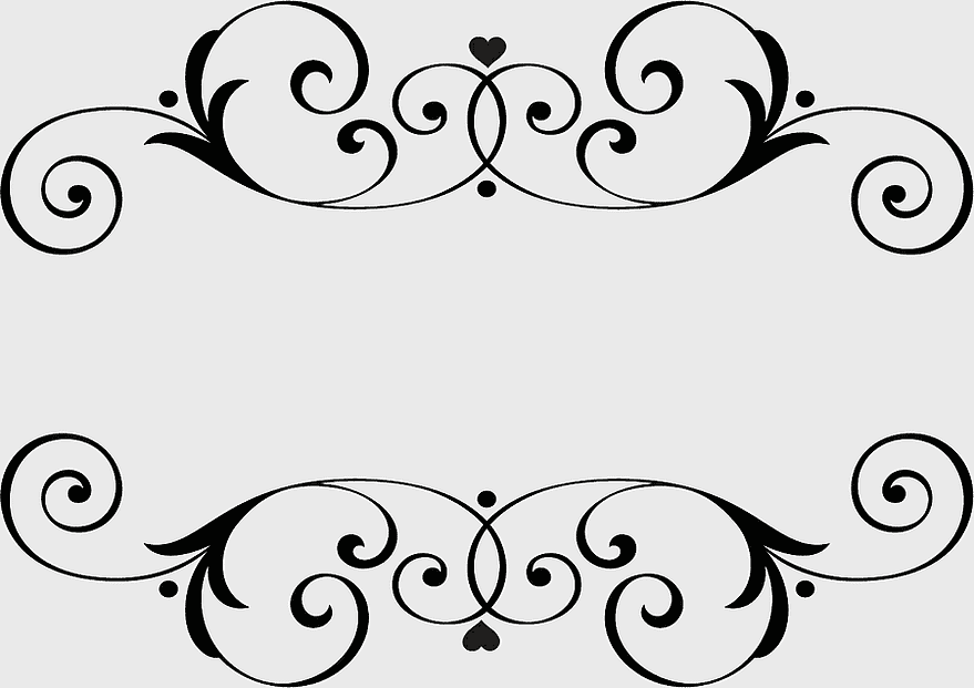 black floral frame, arabesco design, monogram marriage, love symbol, decorative swirls, elegant ornament, vintage border
