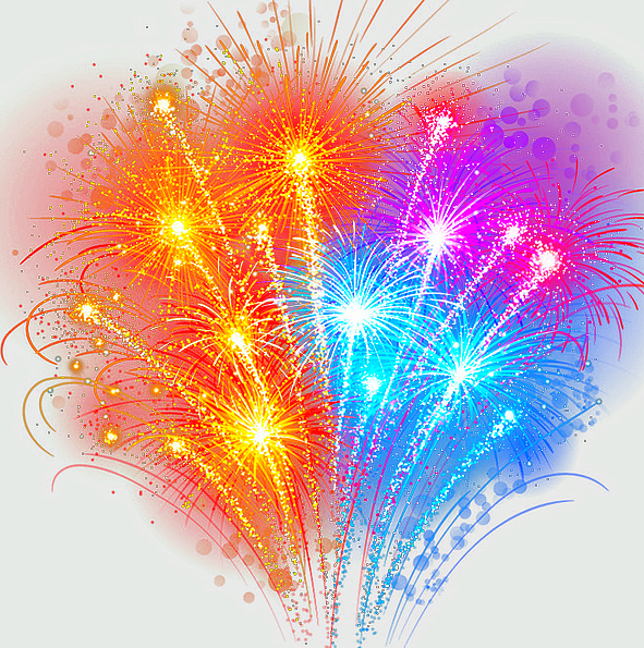 gorgeous fireworks display, color fireworks in sky, hand-painted fireworks art, free deduction fireworks, vibrant celestial sparks, festive pyrotechnic celebration, heart-shaped fireworks burst
