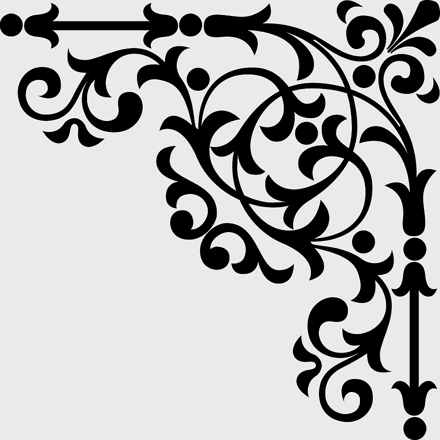 floral ornament silhouette, black and white stencil, decorative arts ornament, monochrome floral design, vintage botanical illustration, intricate swirl pattern, elegant corner embellishment floral ornament silhouette, black and white stencil, decorative arts ornament, monochrome floral design, vintage botanical illustration, intricate swirl pattern, elegant corner embellishment