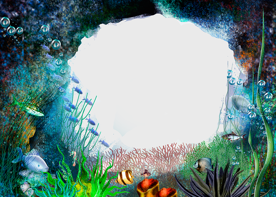 underwater frame montage, golden circle frame, tropical fish background, coral reef art, marine life collage, oceanic decorative borders, aquatic scene design underwater frame montage, golden circle frame, tropical fish background, coral reef art, marine life collage, oceanic decorative borders, aquatic scene design