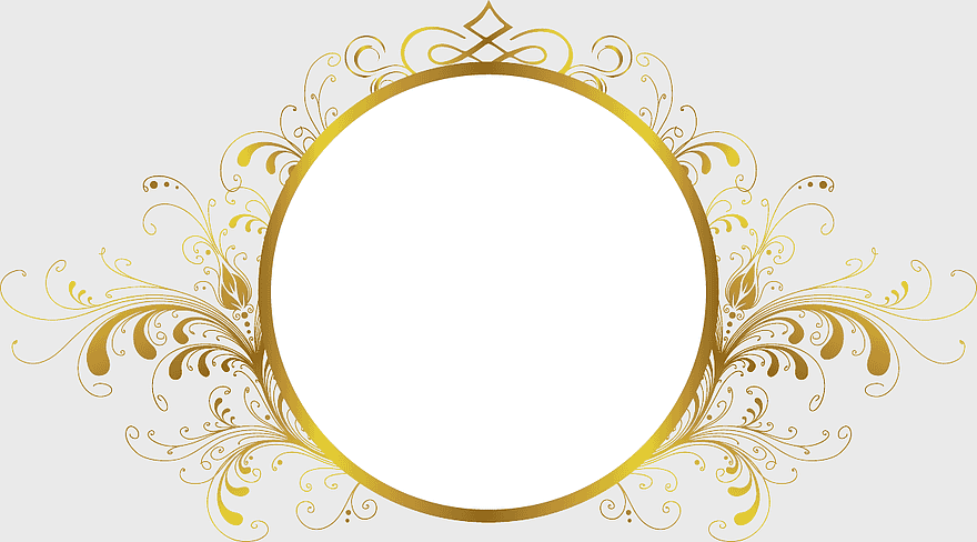 golden floral frame, round decorative border, vintage lace design, yellow ornate circle, elegant mirror illustration, intricate swirl pattern, festive frame element golden floral frame, round decorative border, vintage lace design, yellow ornate circle, elegant mirror illustration, intricate swirl pattern, festive frame element