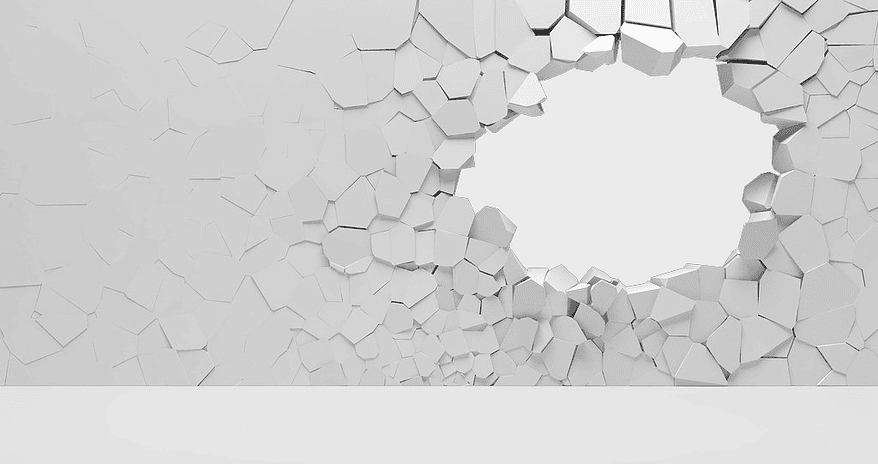 white concrete wall damage, hole in stone wall illustration, wall crack effect, monochrome wall texture, architectural damage design, structural wall flaw, concrete surface destruction