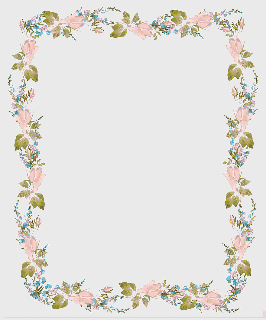 Wedding invitation floral frame, pink watercolor flower border, vintage wedding invitation design, floral invitation template, elegant floral border illustration, romantic wedding decoration element, greenery floral frame design
