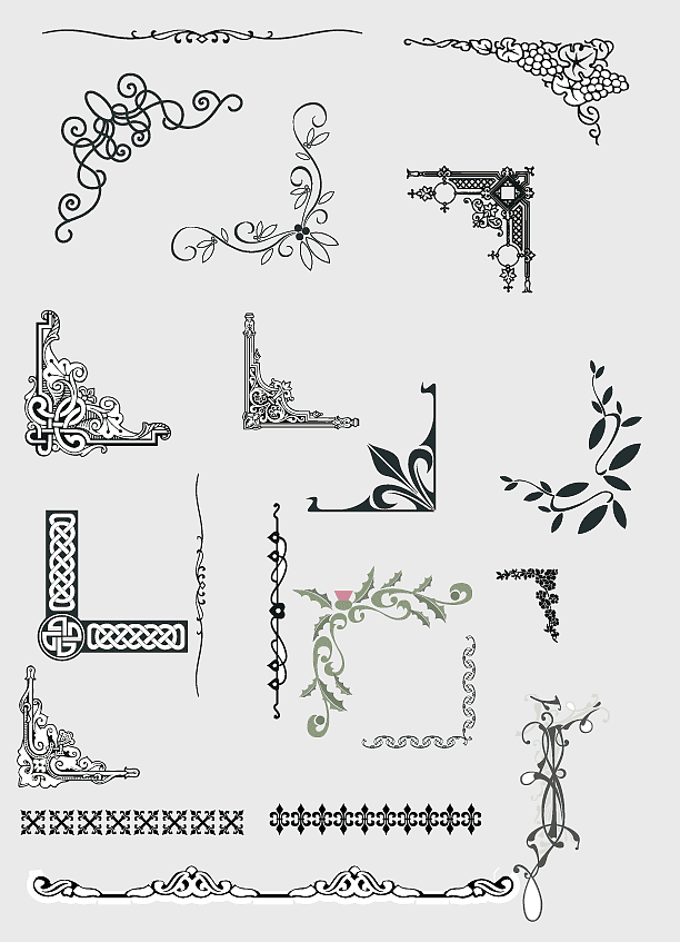corner frame design, floral border pattern, monochrome texture, geometric shapes, certificate border, decorative elements, ornamental art, vintage embellishments corner frame design, floral border pattern, monochrome texture, geometric shapes, certificate border, decorative elements, ornamental art, vintage embellishments