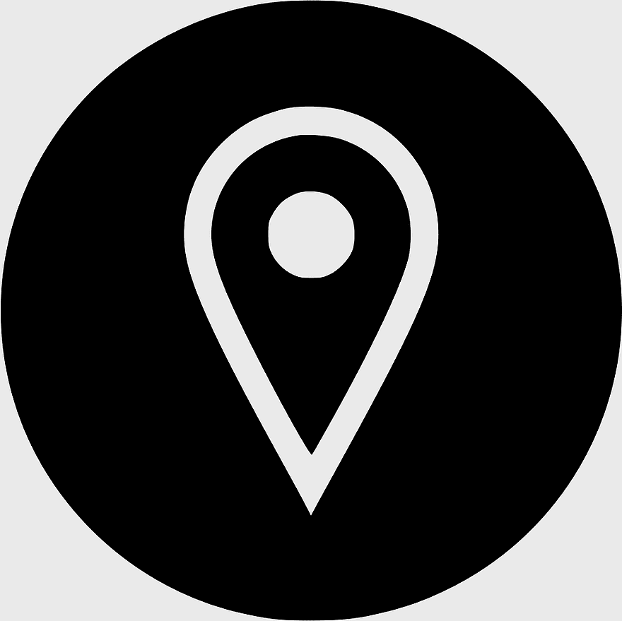 Lickinghole Creek Craft Brewery logo, location icon, black and white symbol, craft brewery web development, map marker design, minimalist brand art, circular location tag
