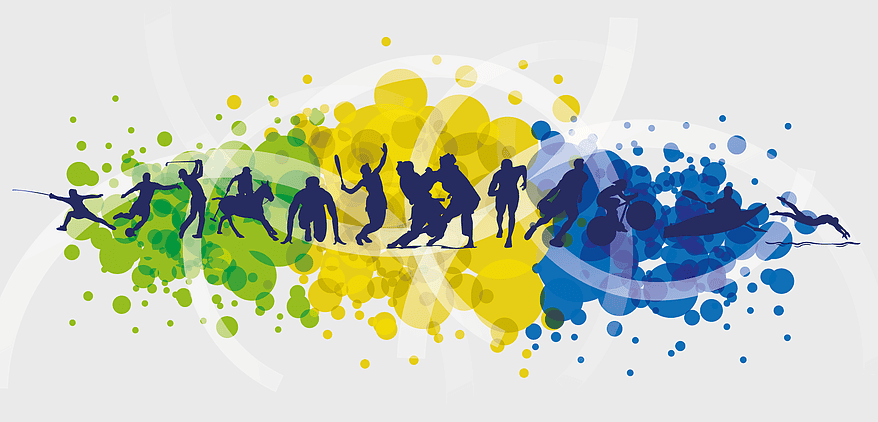Sports Association Athlete, Judo Sport psychology, multicolored sports themed design, team Sport activities, competitive sports silhouettes, vibrant sports graphics, international sports federation